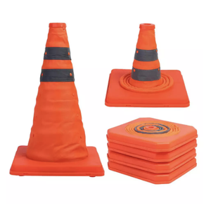 Cinta reflectante de cono de tráfico plegable, tela Oxford con Base de goma de PC para gestión de seguridad vial, producto de advertencia de tráfico - Product Image 3