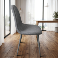 Chaise de salle à manger moderne sans accoudoirs, dossier haut, rembourrée en tissu, très vendue en Europe et en Amérique, pour cuisine, salle à manger, espace de vie