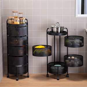 Étagère rotative de rangement pour cuisine en métal, panier de rangement pour fruits et légumes, type sur pied, vente chaude - Product Image 1