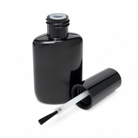 Flacon cosmétique plat noir en PE de 15 ml avec bouchon intérieur, anti-lumière, pour échantillons d'eau