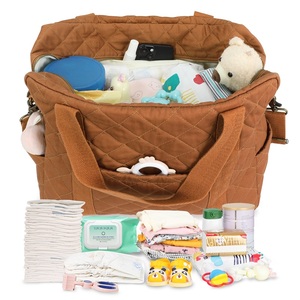 <span class=keywords><strong>Sac</strong></span> à langer portable OEM/ODM avec fermeture éclair, multi-compartiments, pour maman, avec bandoulière amovible - Product Image 2