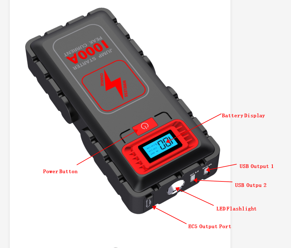 аварийного использования/батарейный блок автомобильный аккумулятор Jumper кабели 12V автомобильный стартер