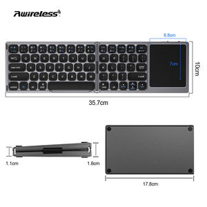 Black Foldable Bt Wireless Folding bluetooth Keyboard Qwerty Layout Touch Pad Wireless Keyboard - Product Image 3