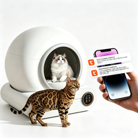 Bac à litière intelligent entièrement fermé pour chat, 65L, espace extra large, contrôle par application, anti-fuite de sable, désodorisation ionique, toilette automatique pour chat