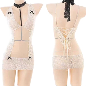 ชุดนอนซีทรูลูกไม้เว้าลึกแบบเซ็กซี่สำหรับคริสต์มาส ไซส์ใหญ่ แบบยูนิฟอร์ม - Product Image 5