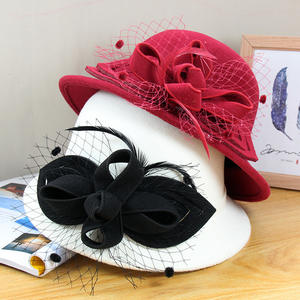 Chapeau Cloche en Feutre de Laine Élégant pour Femme avec Nœud Floral Exquis et Voile – Style Vintage Tendance <span class=keywords><strong>Hiver</strong></span> - Product Image 2