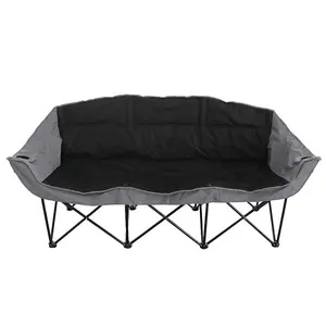 Double Love Seat Special Wholesale Comfortable Leisure Metal Lounge Folding Loveseat Camping Chair with 2 Seats