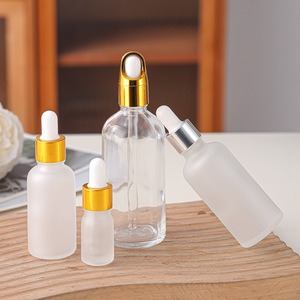 5ml 10ml 15ml 20ml <b>Mini</b> Amber Glass Drip <b>Bottle</b> with Matte Finish and Metal Collar Hair & Face Essential Oil Essence - Product Image 4