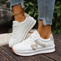 Nouvelles Chaussures Décontractées Blanches et Bleu Marine à Blocs de Couleurs pour Femmes 2026 - Baskets de Sport Rétro à Plateforme Vente en Gros Usine
