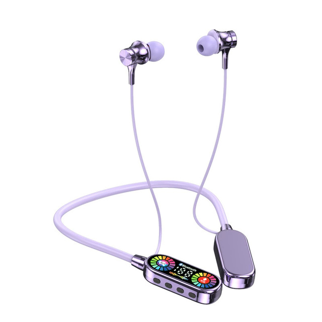 High Quality Wireless Neckband Earphones JL Chipset Noise Cancellation Touch Control Earbuds Type-C Lcd Power Display Headphones