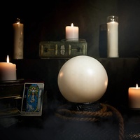 Boule de cristal magique lumineuse de 7,87 pouces, décoration de table d'Halloween, multicolore, produisant du son, accessoires de fête pour mur