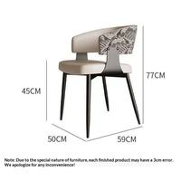 Chaise de salle à manger minimaliste italienne en métal avec revêtement en cuir PU, design moderne et luxueux, sensation haut de gamme pour hôtels, maisons et salons.