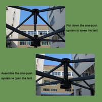 Tonnelle pliante 17x10 avec toit supérieur et structure métallique, grand auvent pour l'extérieur, conception gratuite