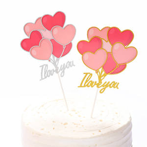Venta caliente Love Paper Cake Insert Party Supplies Acrílico Boda Día de San Valentín Feliz cumpleaños Decoración Cake Topper - Product Image 5