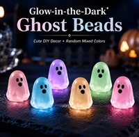 Ensemble de perles en résine fantômes lumineux, motifs aléatoires, breloques décoratives phosphorescentes, parfaites pour les décorations de fête d'Halloween, marque MuNi 14+