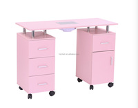 Meuble de Salon de Manucure Rose Moderne de Luxe, Table de Maquillage et Bureau de Beauté pour Salon de Manucure - Vente Chaude