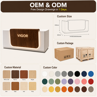 Comptoir de réception minimaliste moderne, personnalisable, pour les réceptions d'entreprises, les halls d'hôtels et les salons de beauté