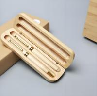 Kunden spezifisch graviertes Logo Luxus-Holz stift mit Box Holz stifte tui Umwelt freundliches Geschenk Holz stiftset