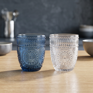 Set di 2 Bicchieri d'Acqua Siviglia Sibilla, Design Classico, 330ml, Blu Cobalto e Trasparente, Lavabili in Lavastoviglie, per Feste - Product Image 2