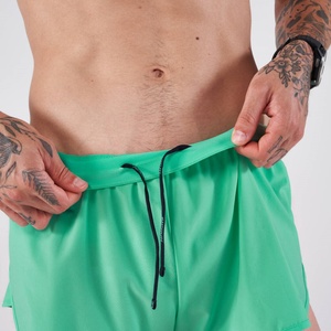 Pantalones Cortos Deportivos Casuales para Hombre, Color Verde Menta, para Playa, Gimnasio, Compresión, Transpirables, con Cordón Ajustable y Logotipo Personalizado - Product Image 3