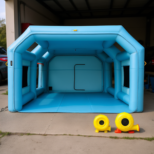 Tente de peinture automobile gonflable 26x13x10 pieds avec système de filtration d'air, ventilateurs axiaux, pour atelier de réparation automobile, garage - Product Image 2