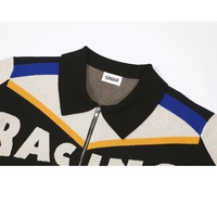 Pull d'hiver pour homme avec logo personnalisé, tricot décontracté, fermeture éclair, jacquard, pull à motif graphique, veste de course, pull en tricot
