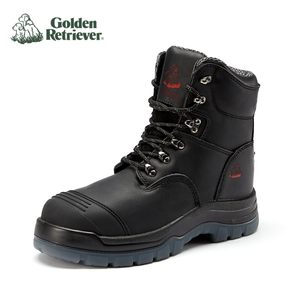 Steel Toe Waterproof Side <strong>Zip</strong> Anti-Slip EH 7" Full Grain Leather TPU Safety Shoes <strong>Work</strong> <strong>Boots</strong> Mining Golden Retriever GR245Z - Product Image 1