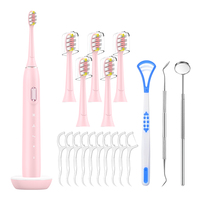 Ensemble tout-en-un Brosse à dents électrique Brosse à dents ultrasonique Brosse à dents électrique pour le blanchiment des dents Cure-dents Brosse à langue Nettoyeur