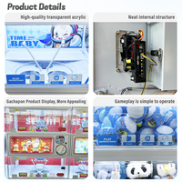 Machine Gacha Gachapon à compartiment unique, en métal et plastique, à monnayeur, pour usage commercial en centre commercial, divertissement pour adultes, garantie 1 an