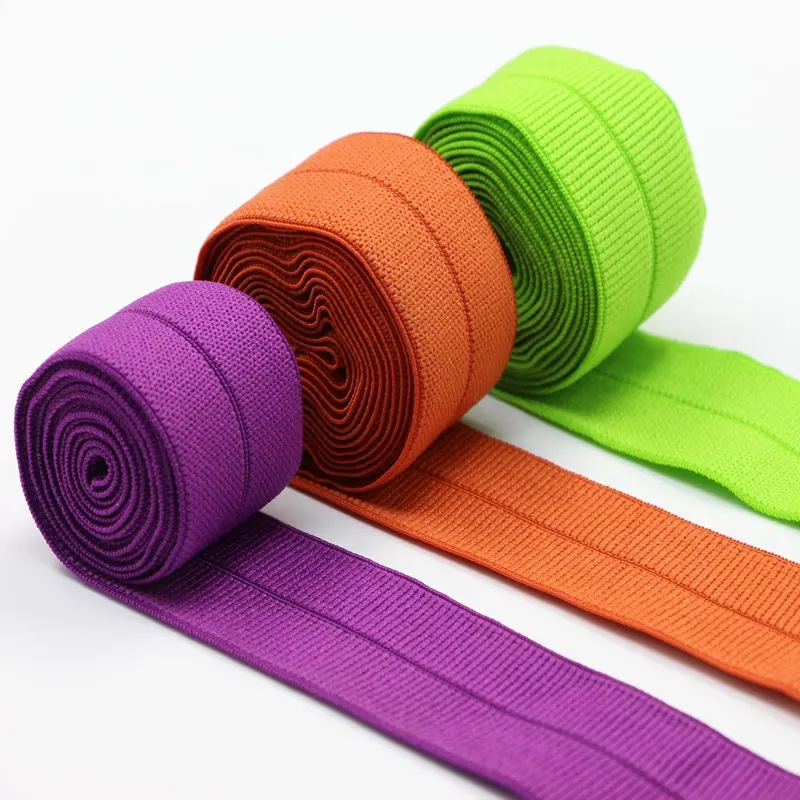 ขายส่งไนล่อน Spandex Grosgrain พับยืดหยุ่น Bias Binding Tape สำหรับเสื้อผ้า TCBB2030-20