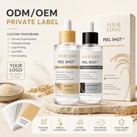 Ampoule exfoliante liquide OEM Glow Rice Peel Shot, soin du visage pour femmes, utilisation à domicile