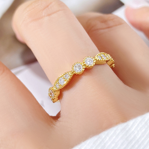 Fashion Trendy 18K Gold Plated <b>CZ</b> Cubic Zircon <b>Rings</b> for Women Girls - Product Image 4