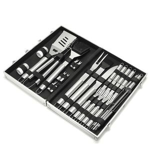 Juego de Utensilios para Barbacoa de Acero Inoxidable Portátil de 26 Piezas, Utensilios para Asar al Aire Libre, Accesorios para Barbacoa, Herramientas para Asar - Product Image 1