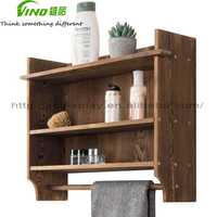 Étagères murales multifonctionnelles en bois personnalisables pour salle de bain, barre porte-serviettes, accessoire élégant pour la maison, salon