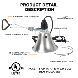 Инфракрасная лампа-обогреватель для животных с высокой яркостью, современная, металлическая, с рамой, для сохранения тепла - Product Image 4