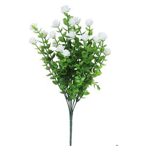 Planta Artificial de Eucalipto y Camelia de 36 cm con 7 Ramas, Decoración Verde para Exteriores - Product Image 5