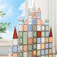Bloques de construcción de tuberías magnéticas de color natural, baldosas magnéticas de ventana de color 4D