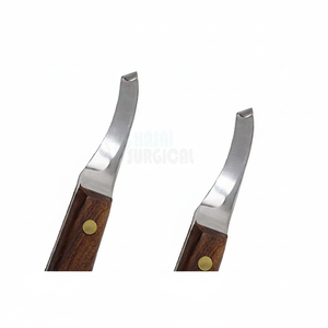 Chèvre droitier soin du cheval maréchal-ferrant outil couteau à sabot bétail manche en bois approuvé CE ISO - Product Image 1