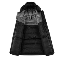 Manteau d'hiver pour homme grande taille, imperméable, rembourré en coton épais, avec capuche amovible, coupe ample, longueur moyenne, style salopette