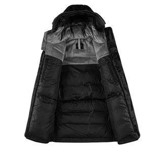 Abrigo <span class=keywords><strong>de</strong></span> invierno para hombre <span class=keywords><strong>de</strong></span> talla grande, con capucha, impermeable, acolchado <span class=keywords><strong>de</strong></span> algodón grueso, desmontable, largo medio, tipo mono. - Product Image 4