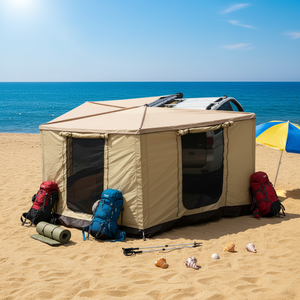 Auvent latéral de voiture Premium 180 degrés avec éclairage LED, tailles 2m et 2.5m, pour SUV 4x4 tout-terrain, camping, tente de toit à ouverture rapide, une chambre - Product Image 1