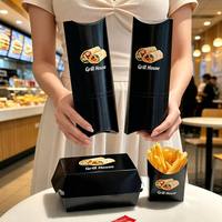 Boîte à compartiments personnalisée avec logo imprimé pour restaurant arabe halal, emballage en papier pour grillades, Tarna, Shawarma, Kebab, boîte oreiller