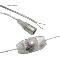 Câble d'alimentation avec interrupteur rotatif 2 en 1, 1 à 2 boutons, interrupteur de commande réglable, rallonge, cordon d'alimentation CC transparent