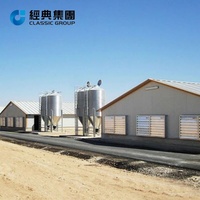 Bâtiment d'élevage avicole préfabriqué en structure métallique pour poulets