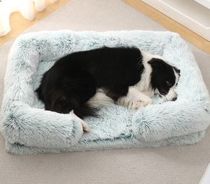 Köpek Kulübesi Peluş Kare Evcil Hayvan Evi Köpek Yatağı Kışlık Minder Düz Desenli Yıkanabilir Çıkarılabilir Düğme Kapamalı Çevre Dostu Küçük Irklar - Product Image 5