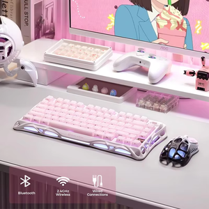 GravaStar K1 75% Gasket Mechanical <b>Keyboard</b>, Tri-mode <b>Keyboard</b> with Star Pink Switch, Jelly Keycaps & RGB Backlight for Home Use - Product Image 3