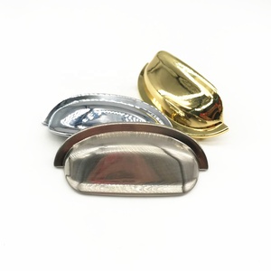 CX058 Kitchen Hardware <strong>Drawer</strong> Cupboard <strong>Shell</strong> American Style Gold / Brush Nickel Bin Cup <strong>Pull</strong> <strong>Handle</strong> - Product Image 2