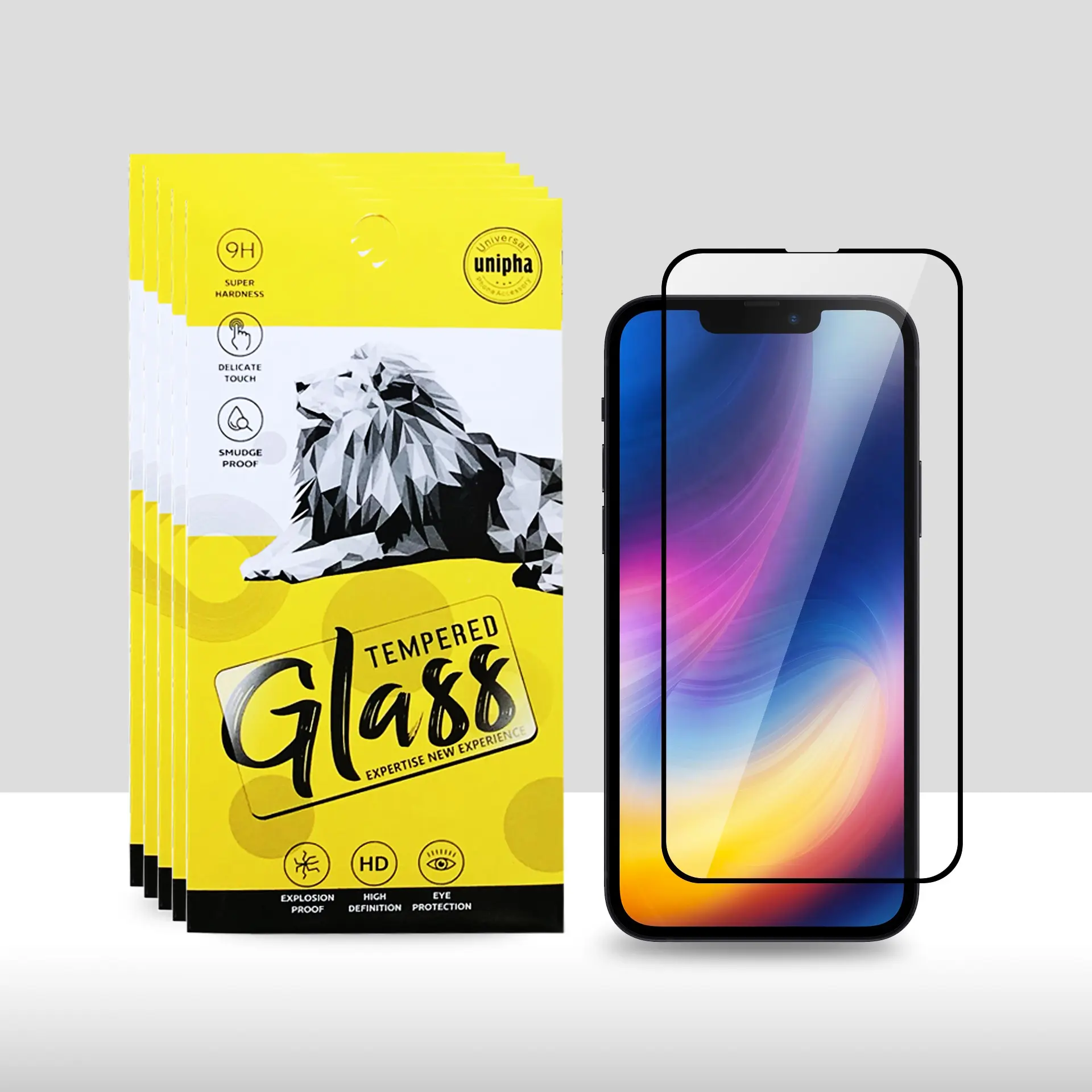 9H Hardness Manufacturer Wholesale Mobile Tempered Glass Film Screen Protector For iPhone 13 12 11 Pro Max 3 5 10Pack in one