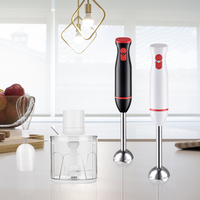 3-in-1 afneembare staafmixer met 2 messen, handmatig, elektrisch, huishoudelijk, van plastic, voor groenten, fruit, eieren, milkshakes, snijder, garde, draagbaar
