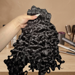 Cheveux humains bouclés lâches, double trame, boucles afro profondes naturelles, pour tissage à la machine - Product Image 1